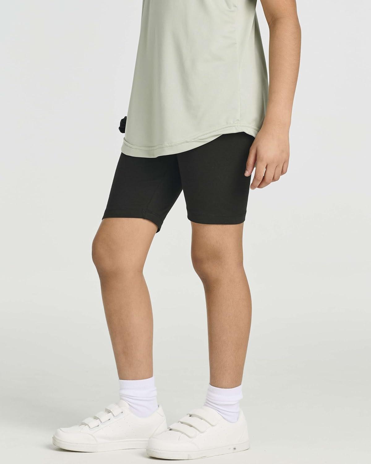 imageReal Essentials 5 Pack Girls Cotton Spandex Biker Short Cartwheel Dance Shorts Athletic Under Dress Gymnastics Ages 418Set 4