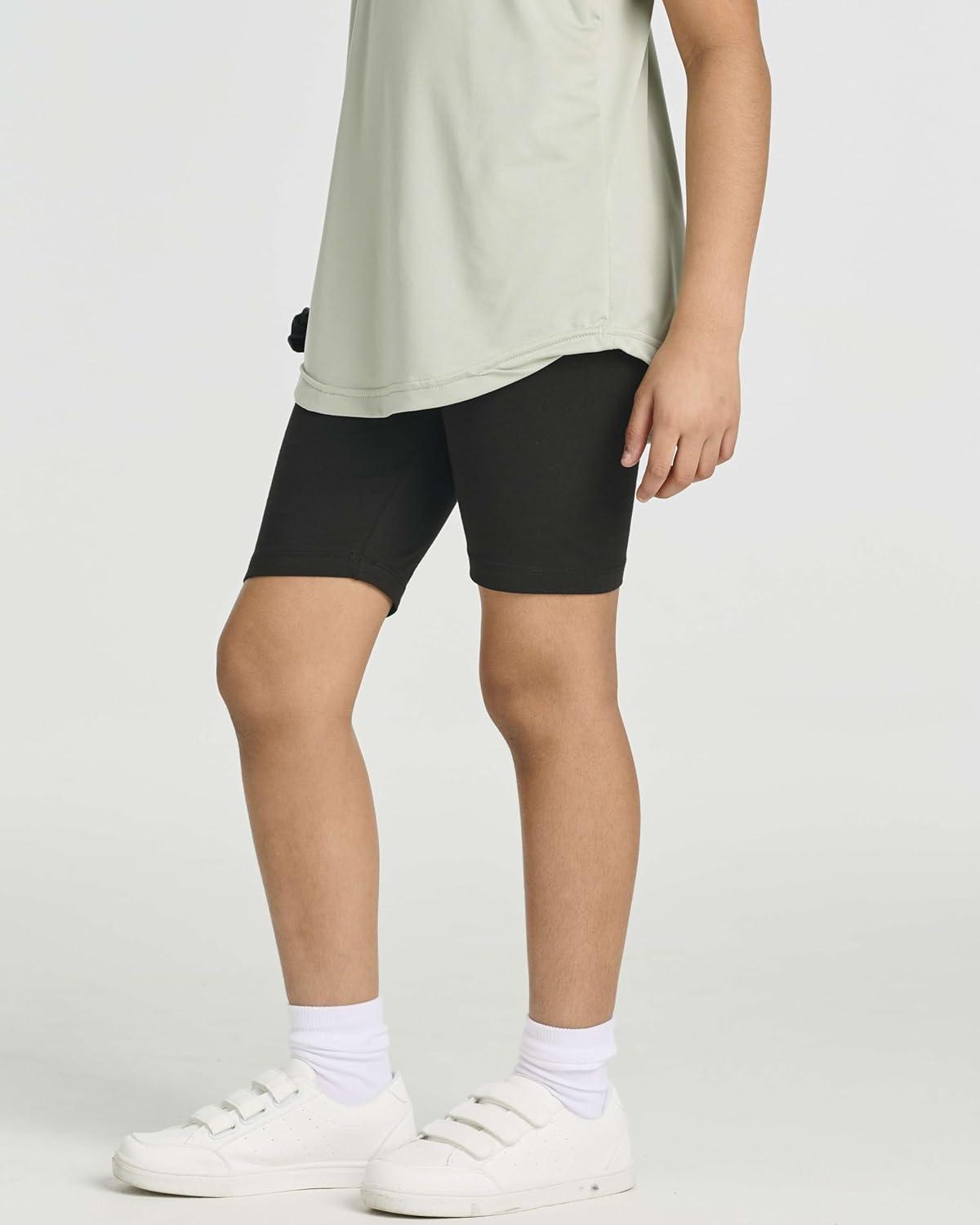 imageReal Essentials 5 Pack Girls Cotton Spandex Biker Short Cartwheel Dance Shorts Athletic Under Dress Gymnastics Ages 418Set 6