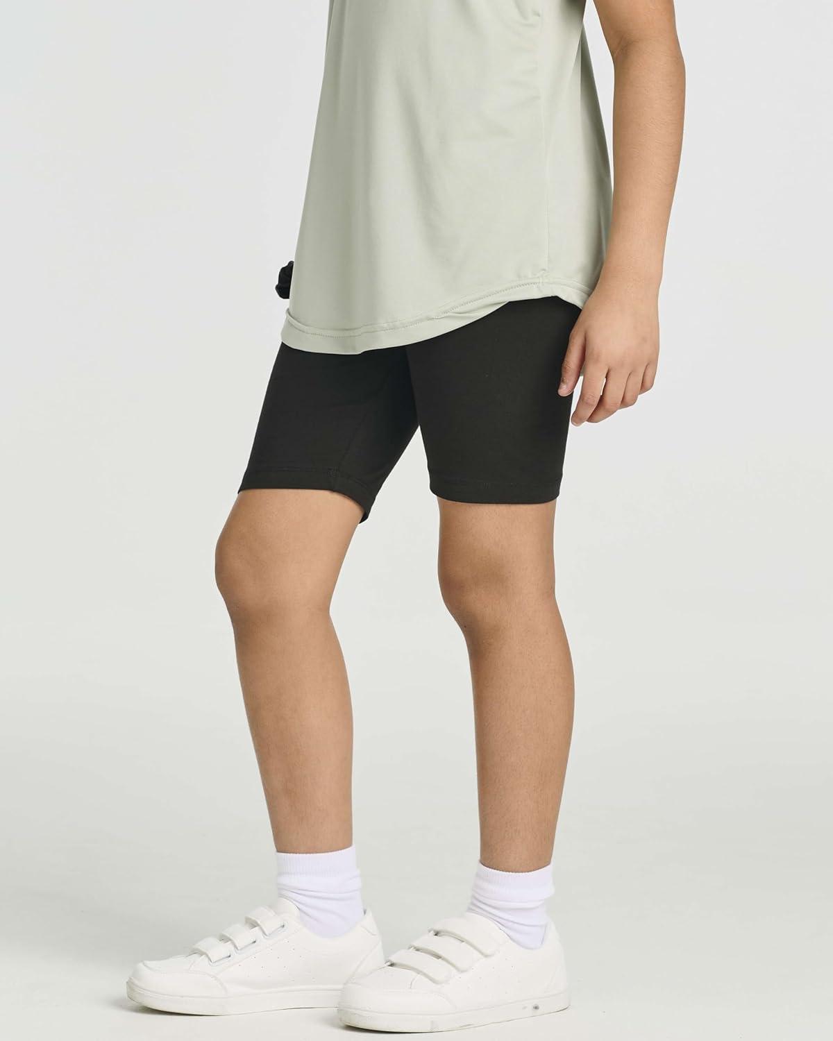 imageReal Essentials 5 Pack Girls Cotton Spandex Biker Short Cartwheel Dance Shorts Athletic Under Dress Gymnastics Ages 418Set 7