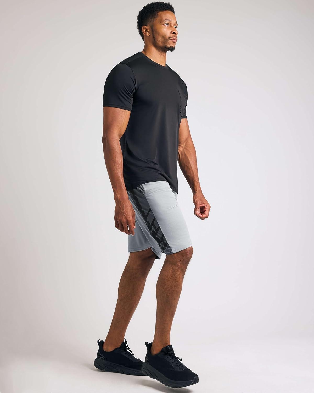 imageReal Essentials 5 Pack Mens 9quot Mesh Shorts  Athletic Gym Workout Basketball Running Casual Lounge Activewear PocketsSet B