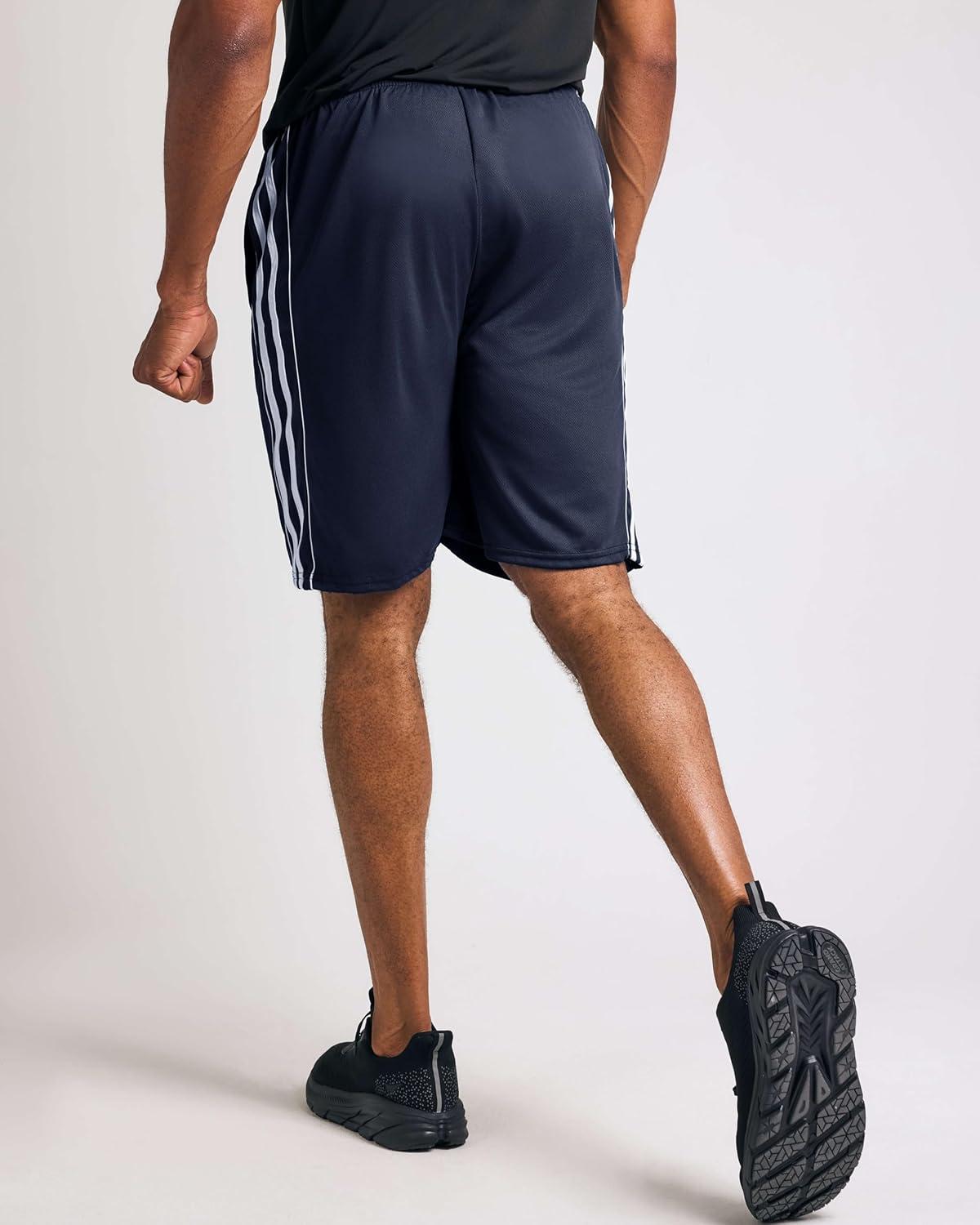 imageReal Essentials 5 Pack Mens 9quot Mesh Shorts  Athletic Gym Workout Basketball Running Casual Lounge Activewear PocketsSet F