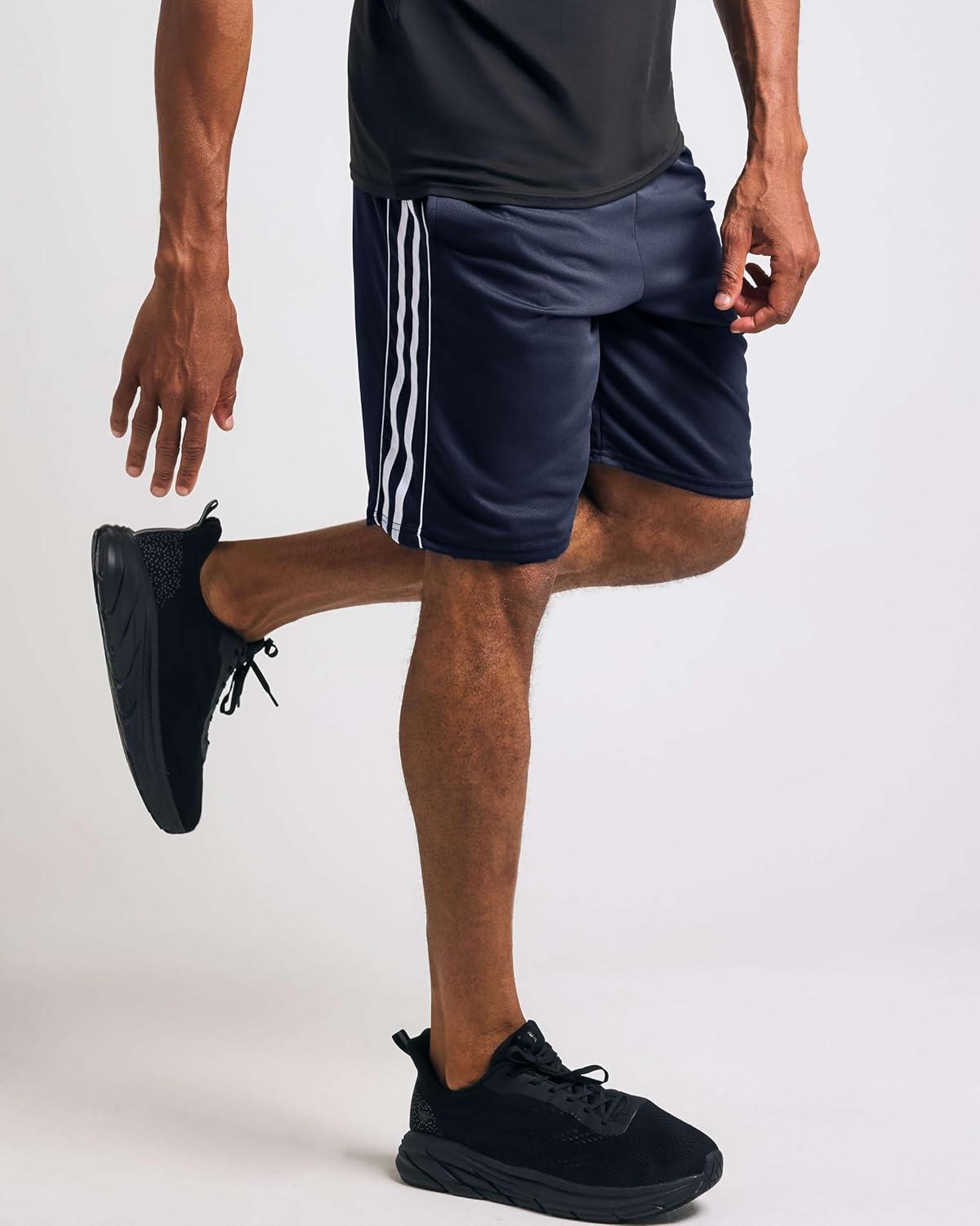 imageReal Essentials 5 Pack Mens 9quot Mesh Shorts  Athletic Gym Workout Basketball Running Casual Lounge Activewear PocketsSet F