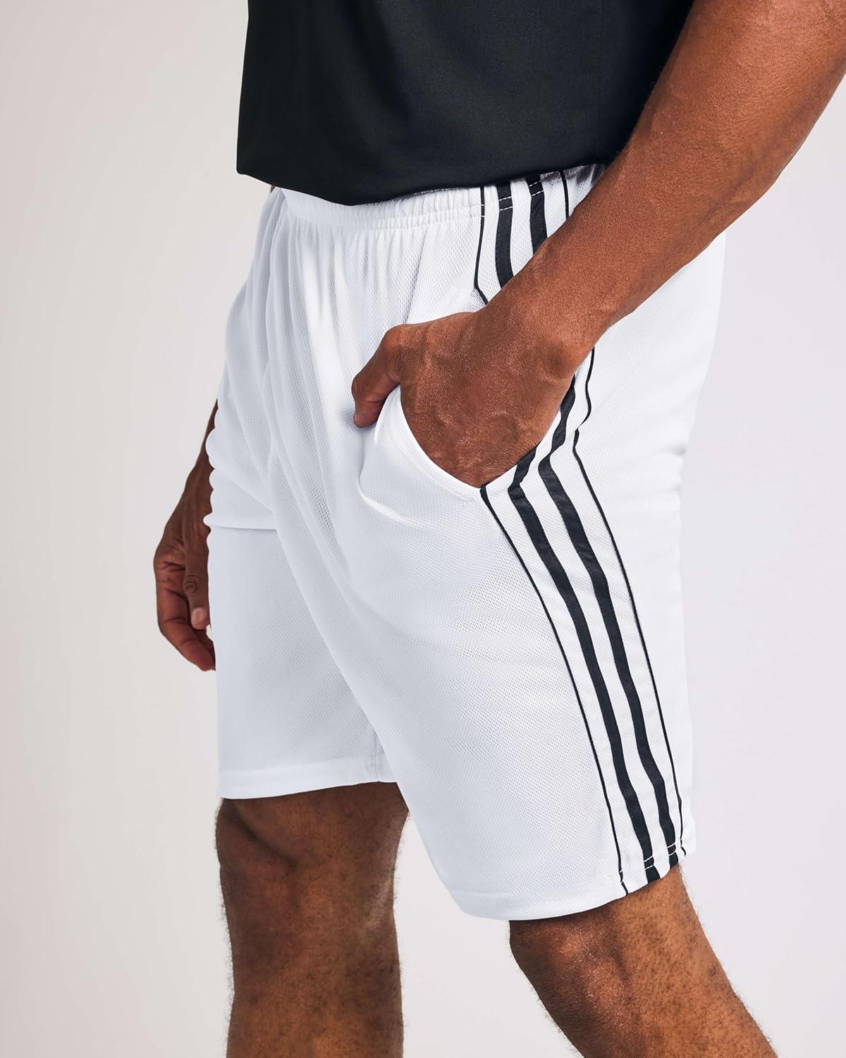 imageReal Essentials 5 Pack Mens 9quot Mesh Shorts  Athletic Gym Workout Basketball Running Casual Lounge Activewear PocketsSet F