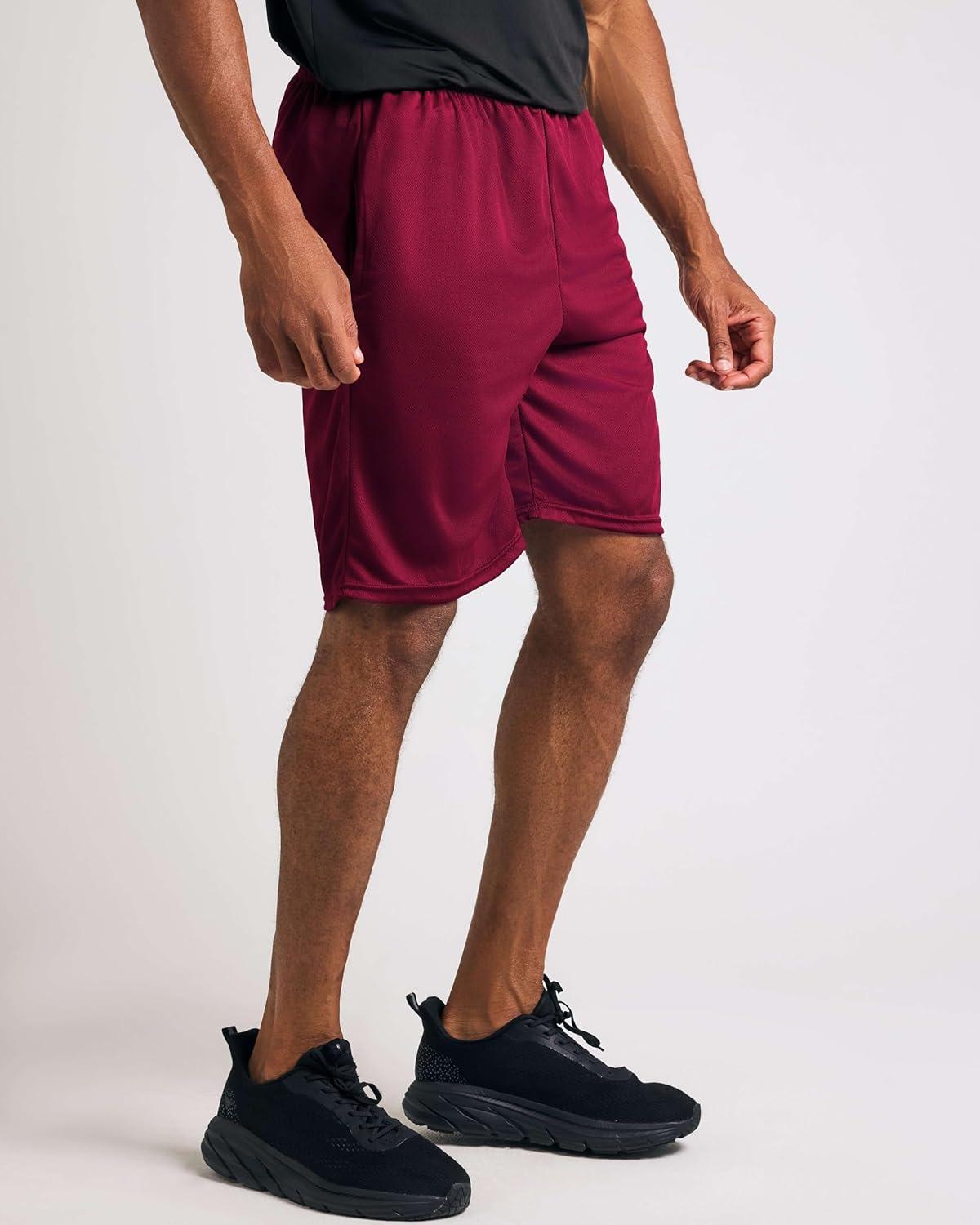 imageReal Essentials 5 Pack Mens 9quot Mesh Shorts  Athletic Gym Workout Basketball Running Casual Lounge Activewear PocketsSet G