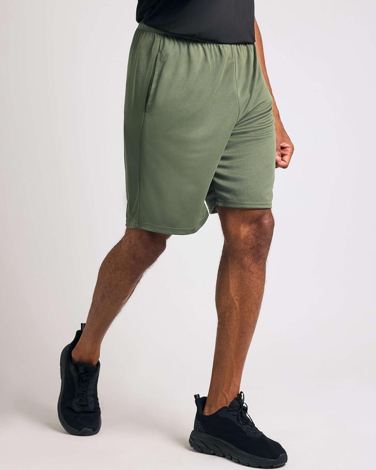 imageReal Essentials 5 Pack Mens 9quot Mesh Shorts  Athletic Gym Workout Basketball Running Casual Lounge Activewear PocketsSet G