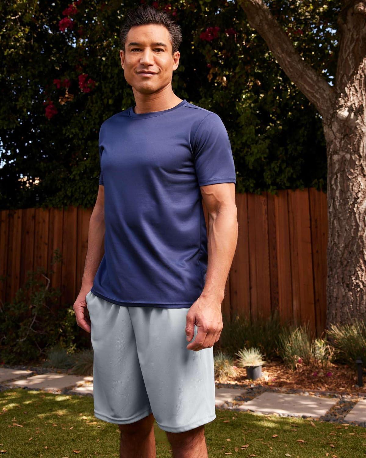 imageReal Essentials 5 Pack Mens 9quot Mesh Shorts  Athletic Gym Workout Basketball Running Casual Lounge Activewear PocketsSet I