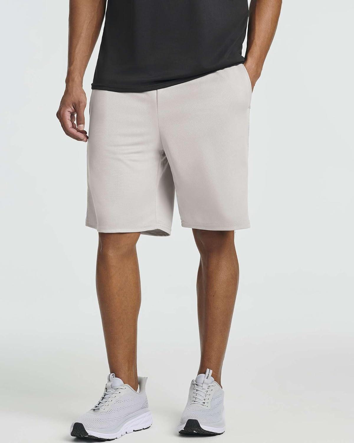 imageReal Essentials 5 Pack Mens 9quot Mesh Shorts  Athletic Gym Workout Basketball Running Casual Lounge Activewear PocketsSet J