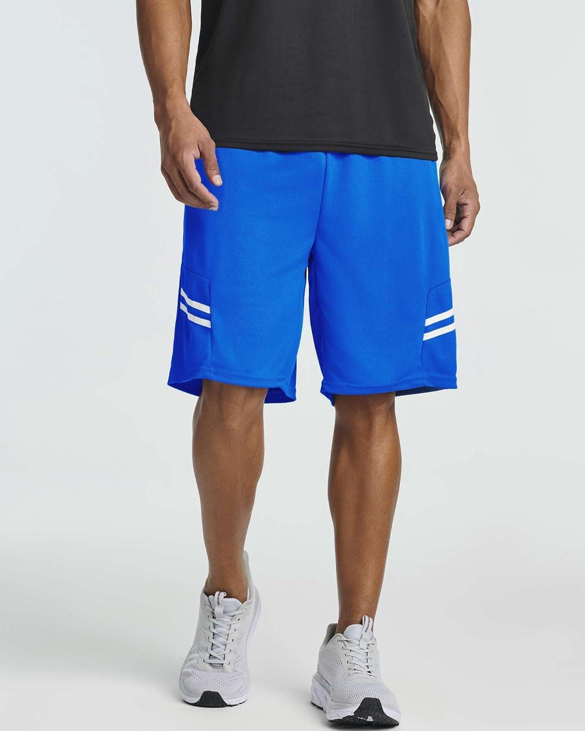 imageReal Essentials 5 Pack Mens 9quot Mesh Shorts  Athletic Gym Workout Basketball Running Casual Lounge Activewear PocketsSet M