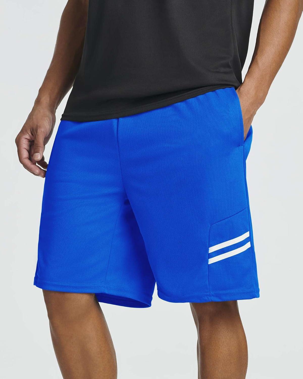 imageReal Essentials 5 Pack Mens 9quot Mesh Shorts  Athletic Gym Workout Basketball Running Casual Lounge Activewear PocketsSet M