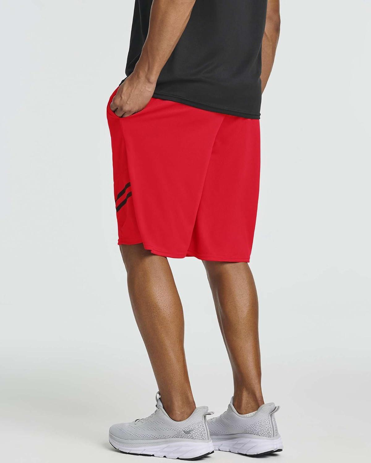 imageReal Essentials 5 Pack Mens 9quot Mesh Shorts  Athletic Gym Workout Basketball Running Casual Lounge Activewear PocketsSet M