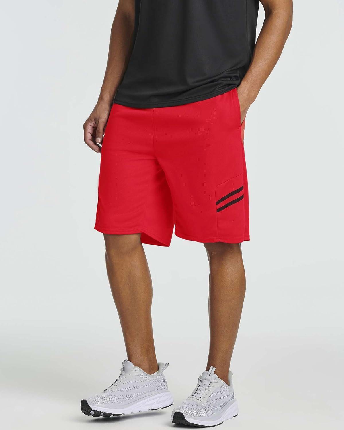 imageReal Essentials 5 Pack Mens 9quot Mesh Shorts  Athletic Gym Workout Basketball Running Casual Lounge Activewear PocketsSet M