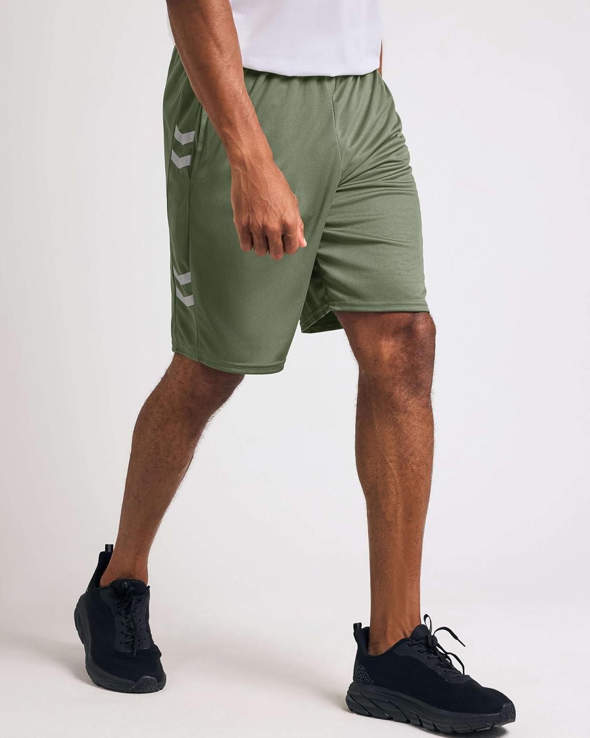 imageReal Essentials 5 Pack Mens 9quot Mesh Shorts  Athletic Gym Workout Basketball Running Casual Lounge Activewear PocketsSet N