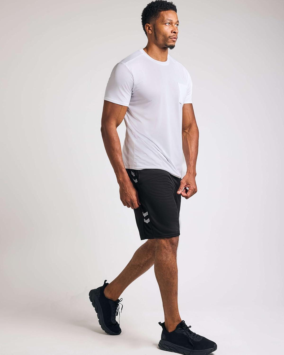 imageReal Essentials 5 Pack Mens 9quot Mesh Shorts  Athletic Gym Workout Basketball Running Casual Lounge Activewear PocketsSet N