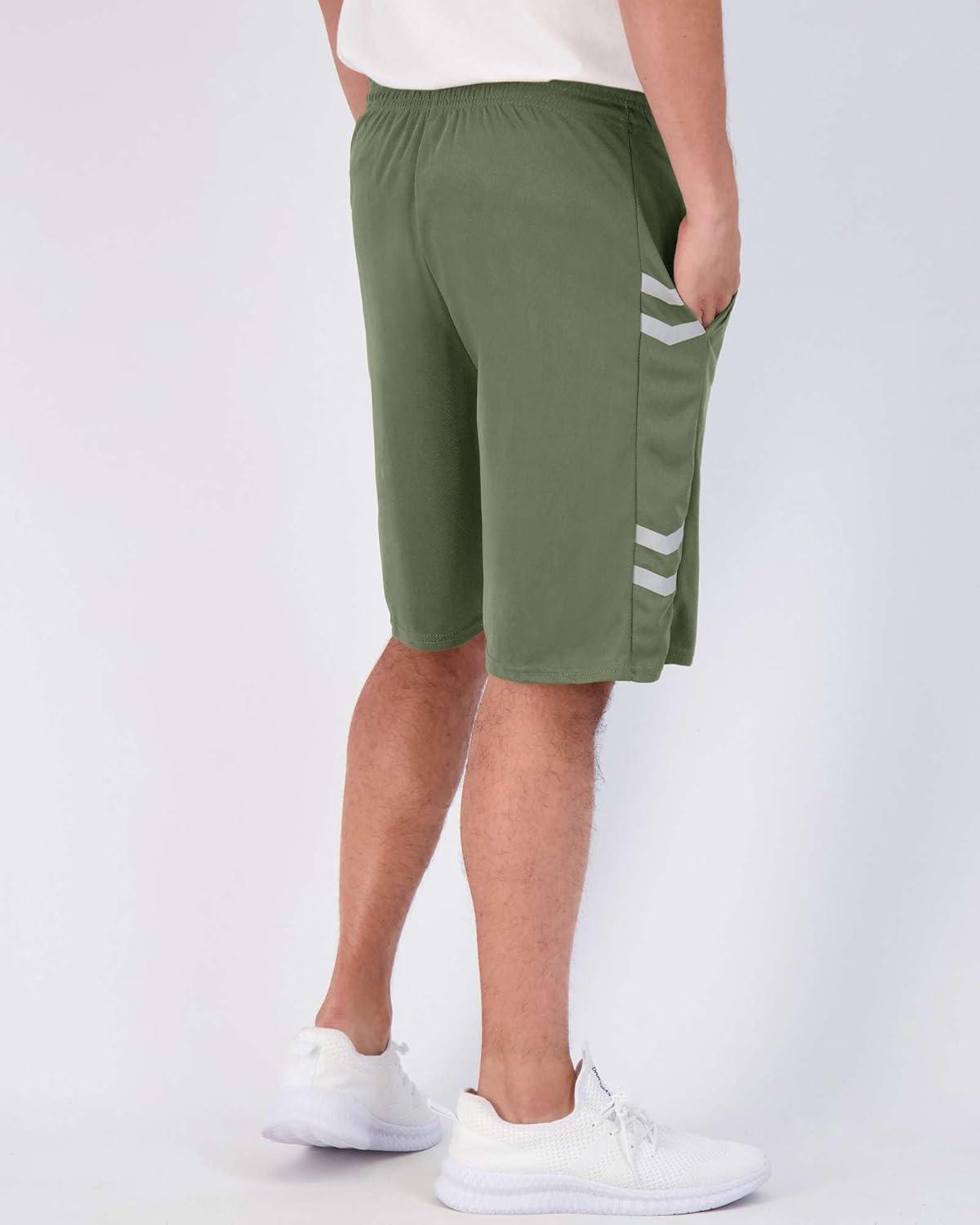 imageReal Essentials 5 Pack Mens 9quot Mesh Shorts  Athletic Gym Workout Basketball Running Casual Lounge Activewear PocketsSet N