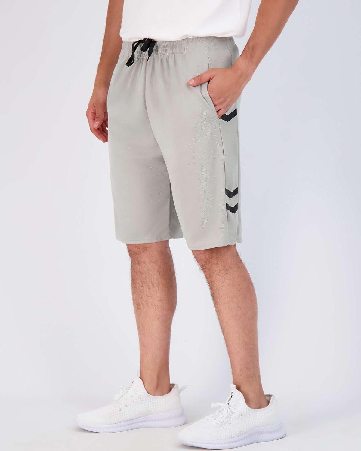 imageReal Essentials 5 Pack Mens 9quot Mesh Shorts  Athletic Gym Workout Basketball Running Casual Lounge Activewear PocketsSet N