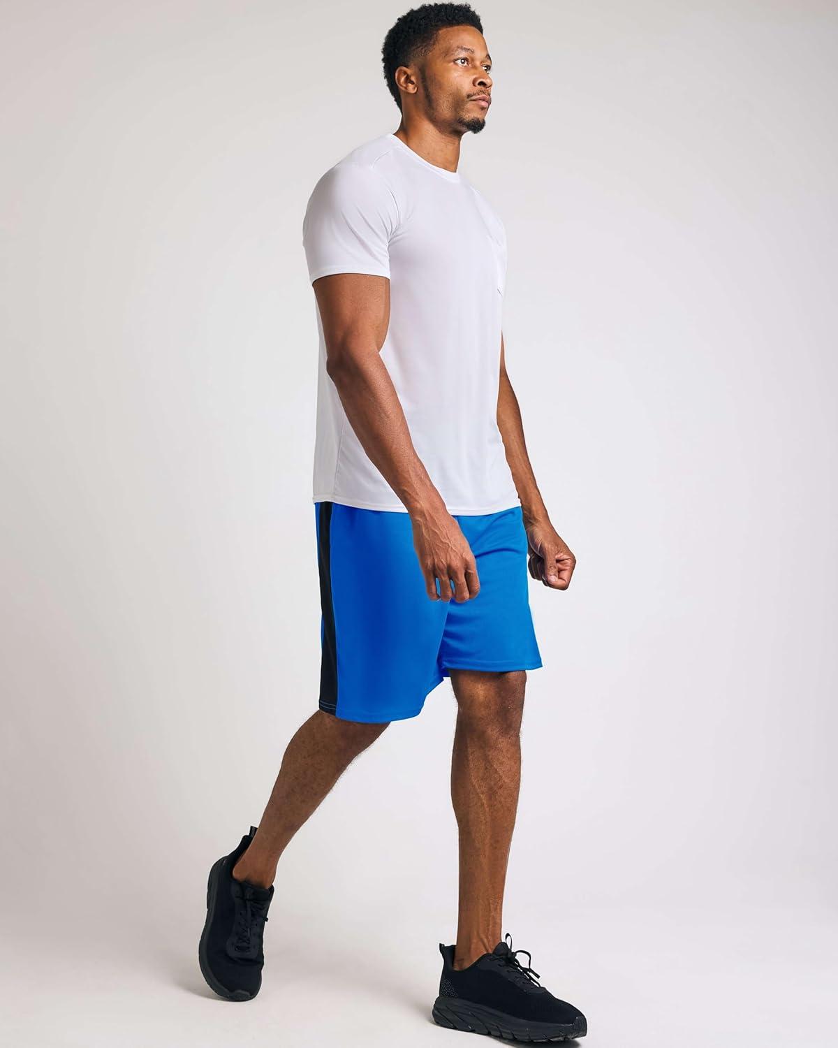 imageReal Essentials 5 Pack Mens 9quot Mesh Shorts  Athletic Gym Workout Basketball Running Casual Lounge Activewear PocketsSet O