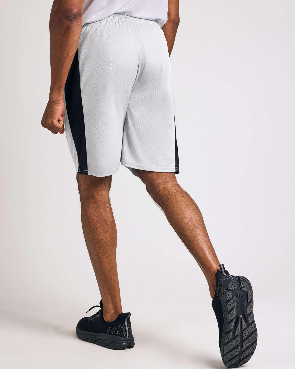 imageReal Essentials 5 Pack Mens 9quot Mesh Shorts  Athletic Gym Workout Basketball Running Casual Lounge Activewear PocketsSet O