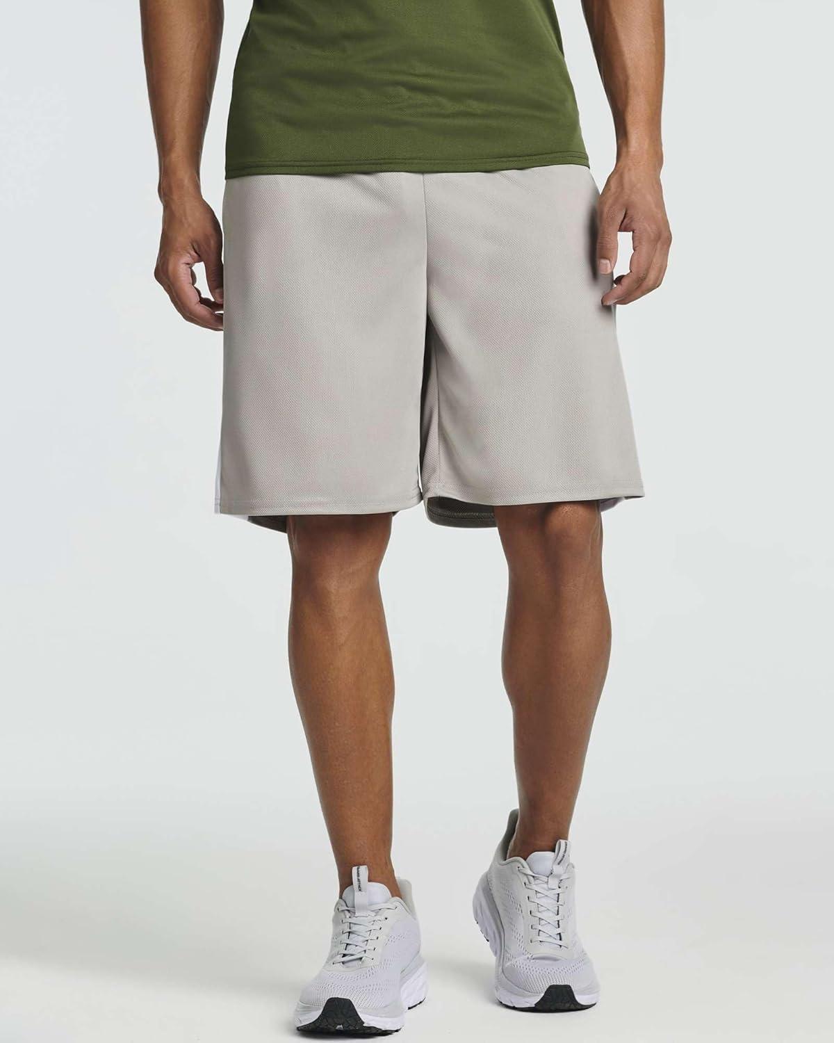 imageReal Essentials 5 Pack Mens 9quot Mesh Shorts  Athletic Gym Workout Basketball Running Casual Lounge Activewear PocketsSet a