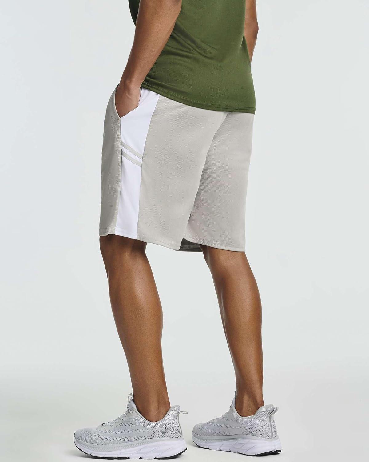 imageReal Essentials 5 Pack Mens 9quot Mesh Shorts  Athletic Gym Workout Basketball Running Casual Lounge Activewear PocketsSet a