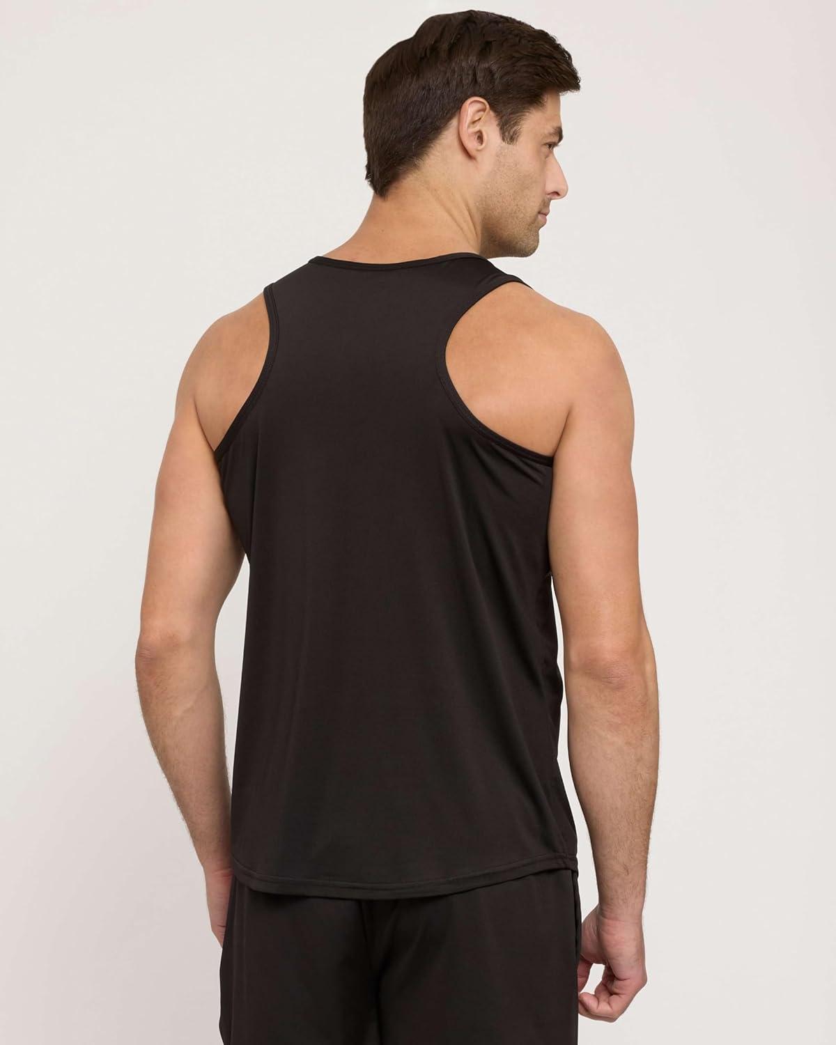 imageReal Essentials 5 Pack Mens DryFit Muscle Tank Top Sleeveless Shirts Workout Tees Athletic Gym Big ampamp Tall AvailableSet 1