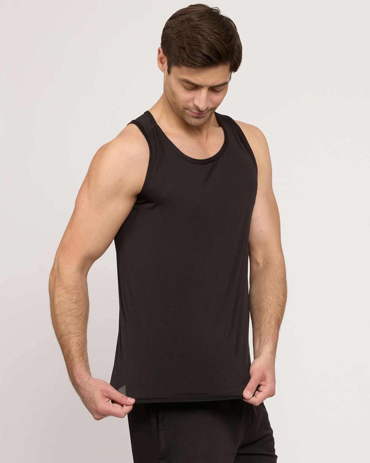 imageReal Essentials 5 Pack Mens DryFit Muscle Tank Top Sleeveless Shirts Workout Tees Athletic Gym Big ampamp Tall AvailableSet 1