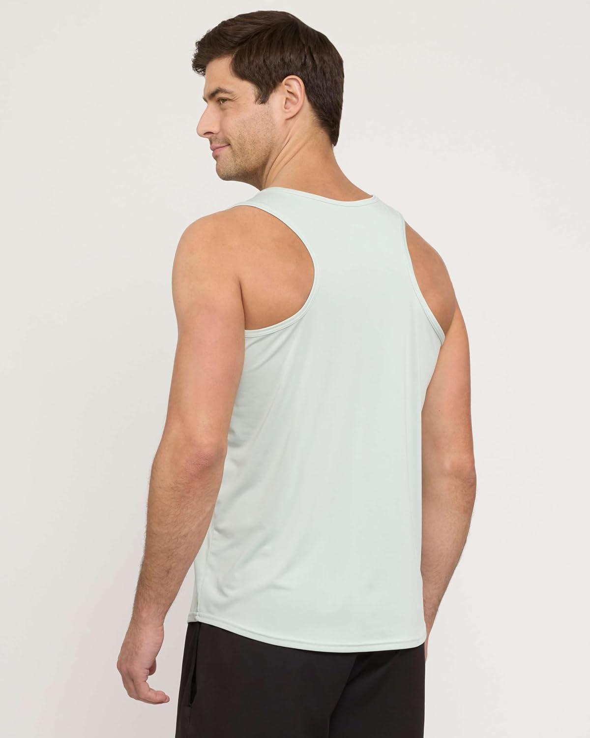 imageReal Essentials 5 Pack Mens DryFit Muscle Tank Top Sleeveless Shirts Workout Tees Athletic Gym Big ampamp Tall AvailableSet 2