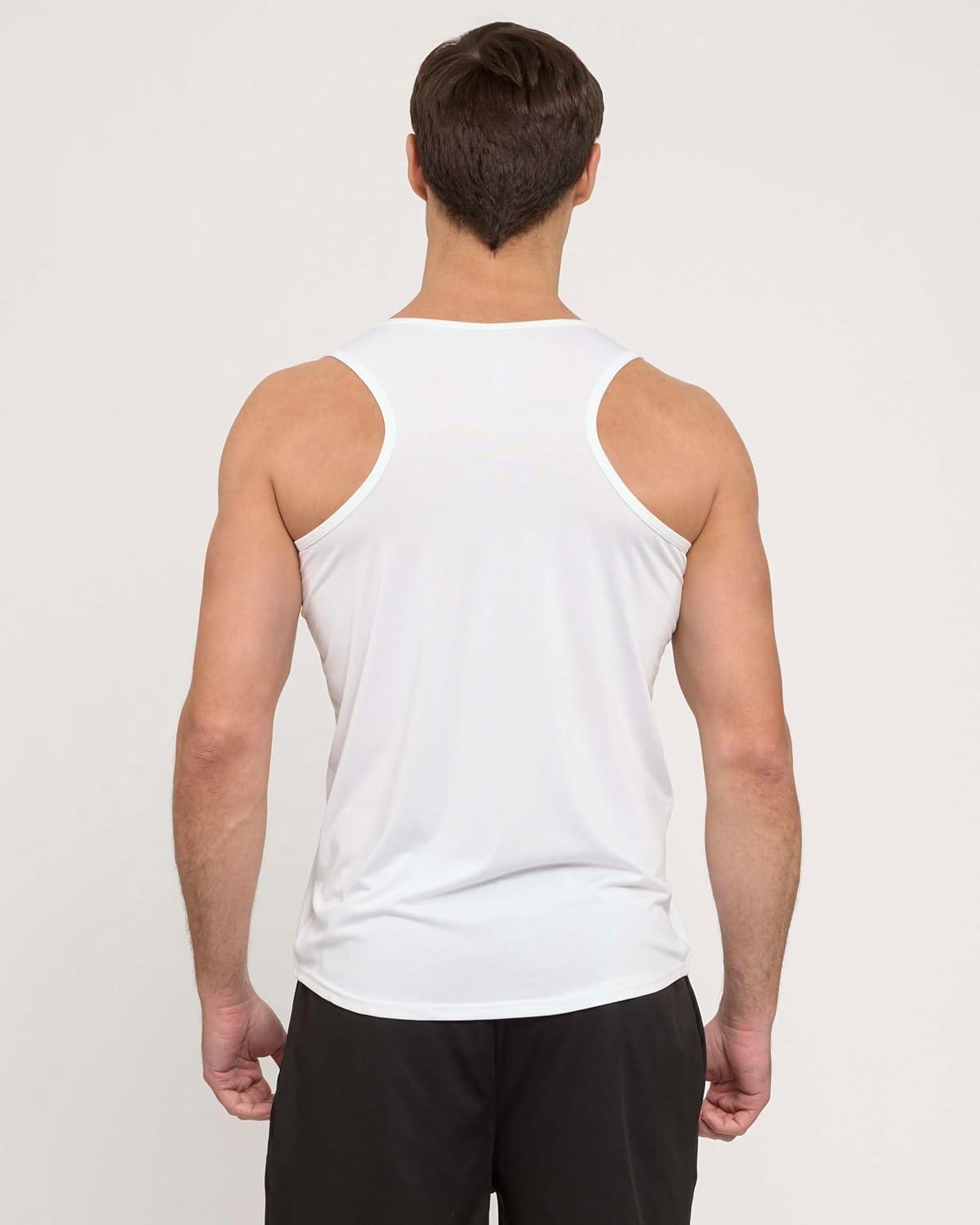 imageReal Essentials 5 Pack Mens DryFit Muscle Tank Top Sleeveless Shirts Workout Tees Athletic Gym Big ampamp Tall AvailableSet 3