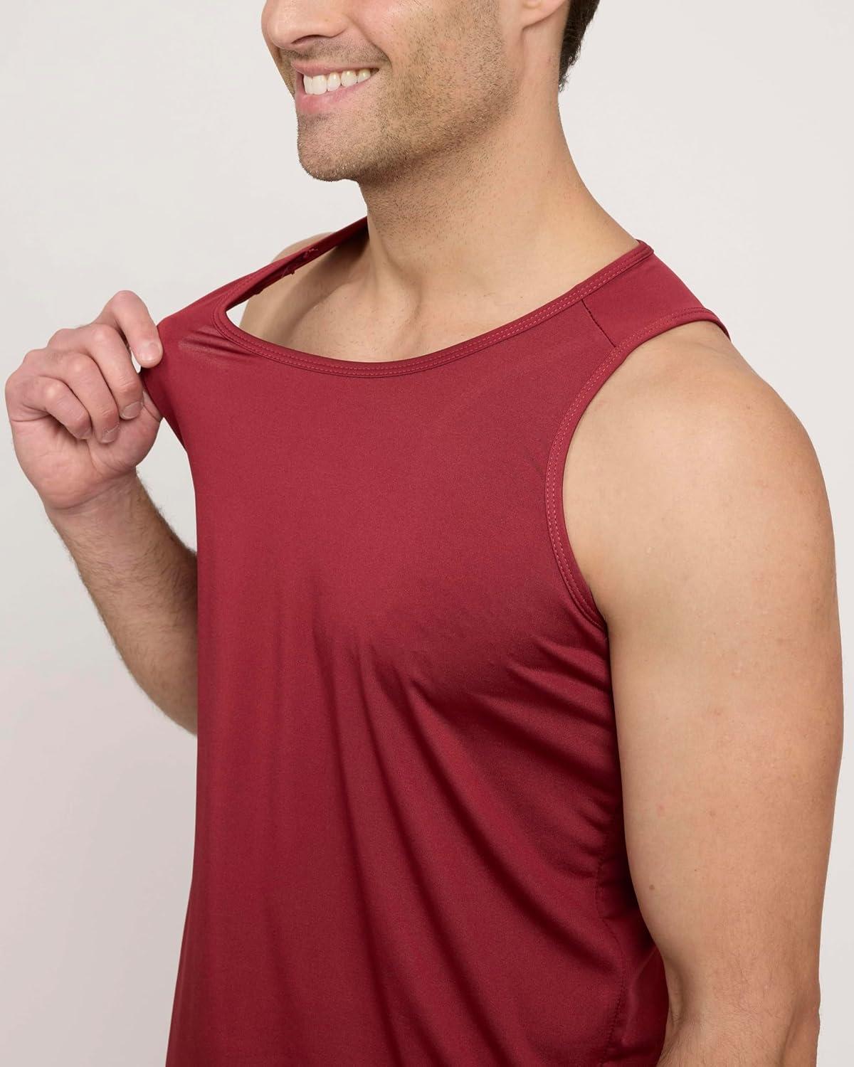 imageReal Essentials 5 Pack Mens DryFit Muscle Tank Top Sleeveless Shirts Workout Tees Athletic Gym Big ampamp Tall AvailableSet 6