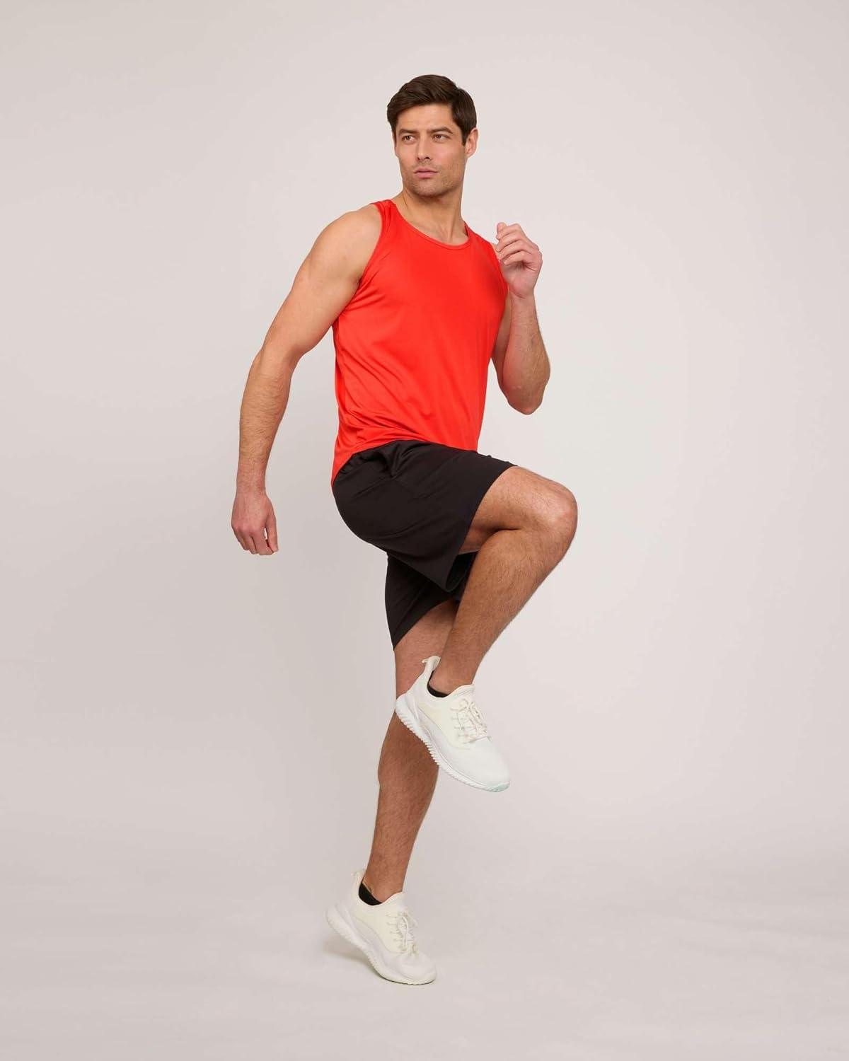 imageReal Essentials 5 Pack Mens DryFit Muscle Tank Top Sleeveless Shirts Workout Tees Athletic Gym Big ampamp Tall AvailableSet 7