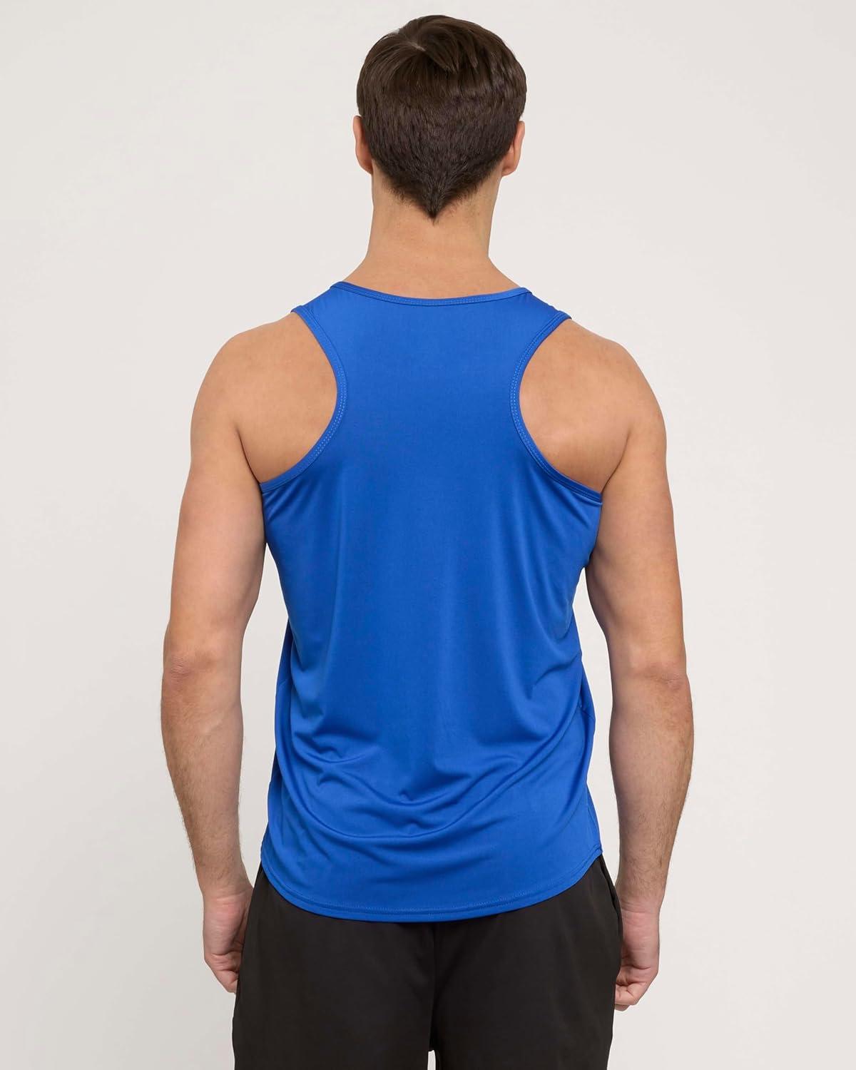 imageReal Essentials 5 Pack Mens DryFit Muscle Tank Top Sleeveless Shirts Workout Tees Athletic Gym Big ampamp Tall AvailableSet 7