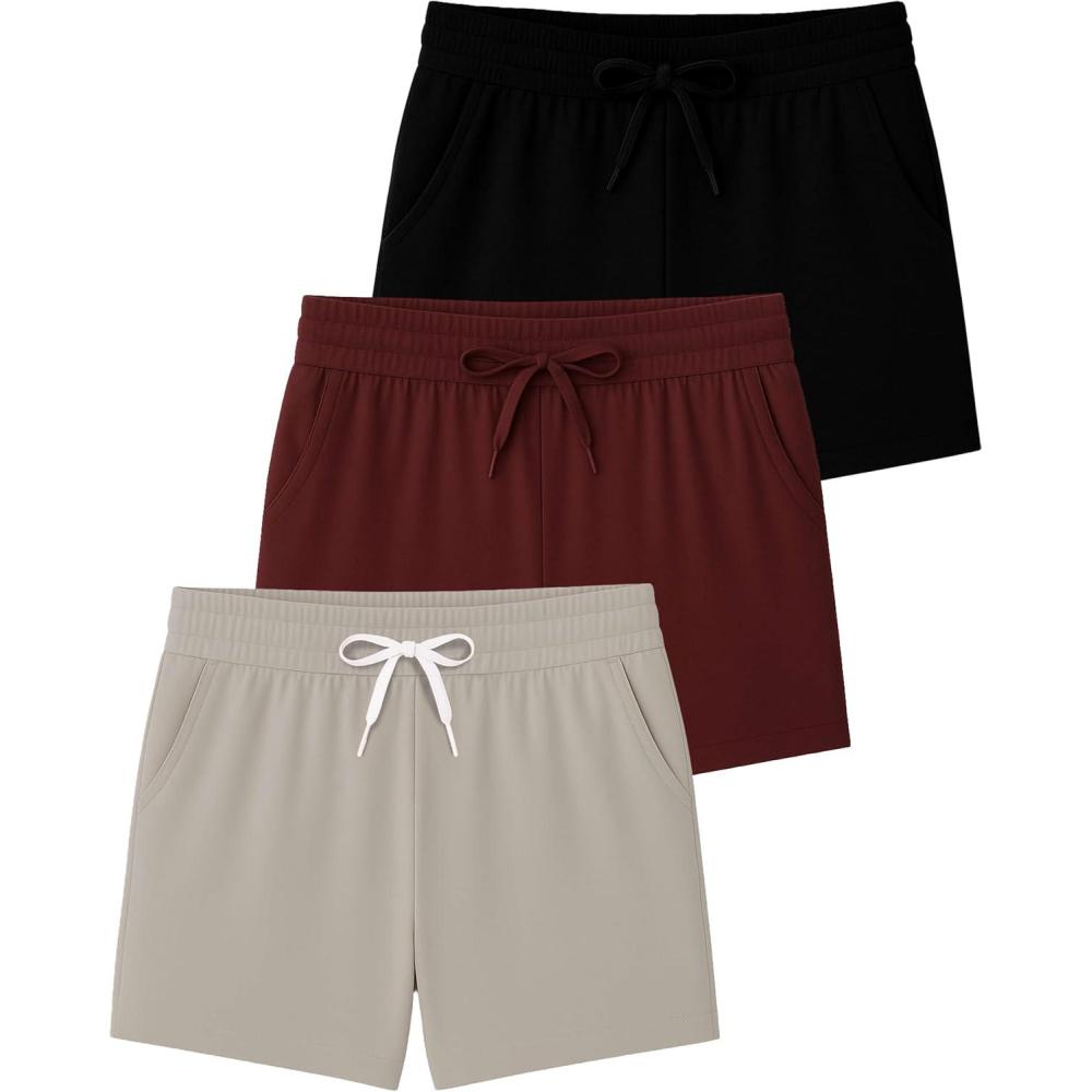 imageReal Essentials 3 Pack Girls Lounge Soft Comfy Shorts with Drawstring  Everyday Shorts for Kids Youth Teens with PocketsSet 7