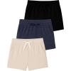 imageReal Essentials 3 Pack Girls Lounge Soft Comfy Shorts with Drawstring  Everyday Shorts for Kids Youth Teens with PocketsSet 4