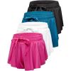 imageReal Essentials 4 Pack Girls 2in1 Flowy Shorts with Spandex Liner Youth Butterfly Skirts  Athletic Dance Ages 418Set 6
