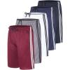 imageReal Essentials 5 Pack Boys Athletic Basketball Sports Shorts Pockets  Quick Dry Youth Teens Kids Gym 418 YearsSet 1