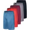imageReal Essentials 5 Pack Boys Athletic Basketball Sports Shorts Pockets  Quick Dry Youth Teens Kids Gym 418 YearsSet 7