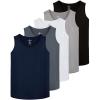 imageReal Essentials 5 Pack Mens DryFit Muscle Tank Top Sleeveless Shirts Workout Tees Athletic Gym Big ampamp Tall AvailableSet 4