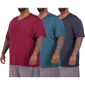 imageReal Essentials 3 Pack Mens Big ampamp Tall Short Sleeve VNeck Athletic TShirt DryFit Workout Shirts Moisture Wicking 3X5XSet 1