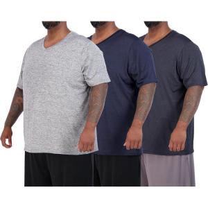 imageReal Essentials 3 Pack Mens Big ampamp Tall Short Sleeve VNeck Athletic TShirt DryFit Workout Shirts Moisture Wicking 3X5XSet 2