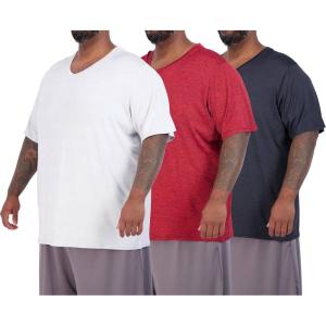 imageReal Essentials 3 Pack Mens Big ampamp Tall Short Sleeve VNeck Athletic TShirt DryFit Workout Shirts Moisture Wicking 3X5XSet 5