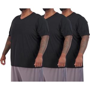 imageReal Essentials 3 Pack Mens Big ampamp Tall Short Sleeve VNeck Athletic TShirt DryFit Workout Shirts Moisture Wicking 3X5XSet 7