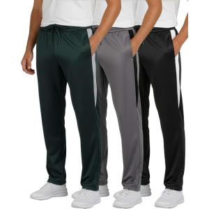 imageReal Essentials 3 Pack Mens Sweatpants  Athletic Track Pants with Pockets  Workout Running ampamp Lounge Big and TallSet 1