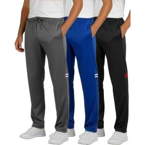 imageReal Essentials 3 Pack Mens Sweatpants  Athletic Track Pants with Pockets  Workout Running ampamp Lounge Big and TallSet 2