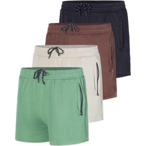 imageReal Essentials 4 Pack Mens Mesh 7quot 5quot 3quot Athletic Zipper Shorts Workout Gym Running Basketball Big and Tall Available3inch  Set 6