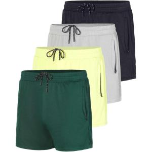 imageReal Essentials 4 Pack Mens Mesh 7quot 5quot 3quot Athletic Zipper Shorts Workout Gym Running Basketball Big and Tall Available3inch  Set 7