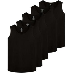 imageReal Essentials 5 Pack Mens DryFit Muscle Tank Top Sleeveless Shirts Workout Tees Athletic Gym Big ampamp Tall AvailableSet 1