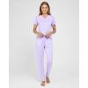 imageReal Essentials 2 Pack Womens Comfy Pajama Sets  Short ampamp Long Sleeve Ladies Loungewear Sleepwear PJs Available In PlusSet B Purple  Blue