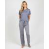 imageReal Essentials 2 Pack Womens Comfy Pajama Sets  Short ampamp Long Sleeve Ladies Loungewear Sleepwear PJs Available In PlusSet F Gray  Navy