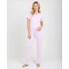 imageReal Essentials 2 Pack Womens Comfy Pajama Sets  Short ampamp Long Sleeve Ladies Loungewear Sleepwear PJs Available In PlusSet K Navy  Pink