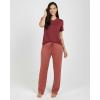 imageReal Essentials 2 Pack Womens Comfy Pajama Sets  Short ampamp Long Sleeve Ladies Loungewear Sleepwear PJs Available In PlusSet a Charcoal  Burgundy