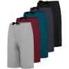 imageReal Essentials 5Pack Youth DryFit Active Athletic Basketball Gym Shorts with Pockets Boys ampamp GirlsSet O